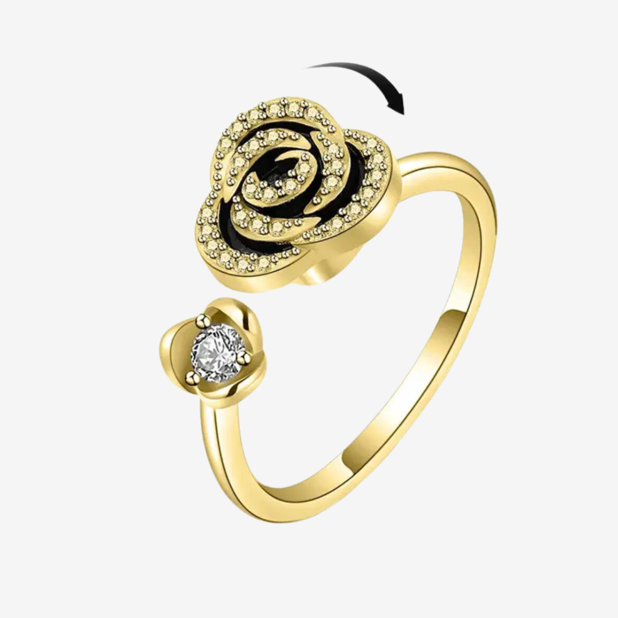 Spiraled Rose Heart Ring