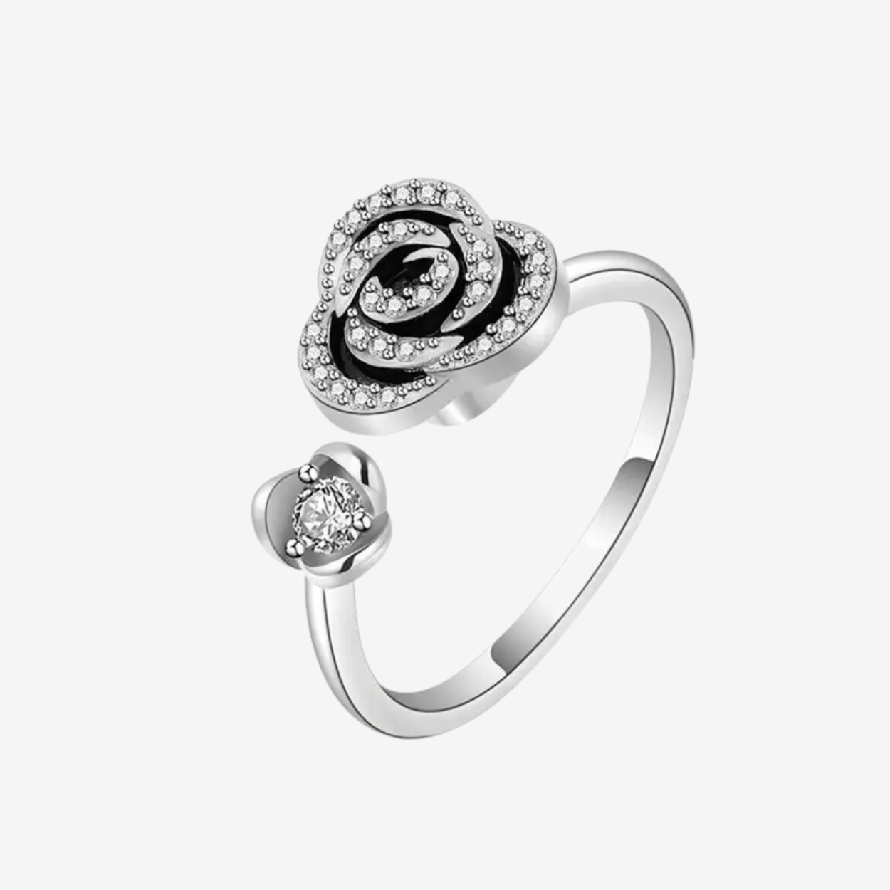 Spiraled Rose Heart Ring